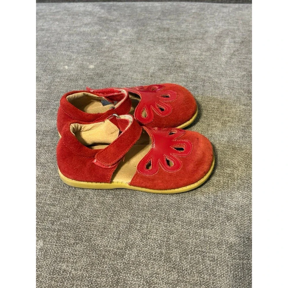 Livie & Luca Red Leather Petal Mary Jane Flats Size 9